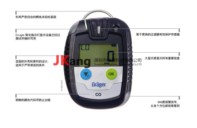 Pac6500氣體檢測儀,Drager德爾格Pac6500單一氣體檢測儀
