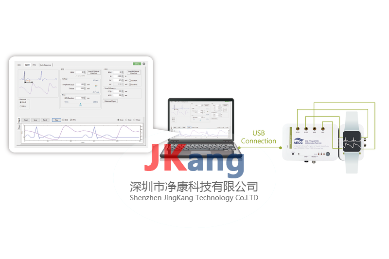 WhaleTeq AECG100脈搏血氧心電測試儀,ECG PPG性能測試儀